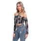 Bellafonte Animal Print Women's Halter Lace-up Top