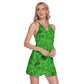 Green Tulips Women's Round Neck Above Knee Dress