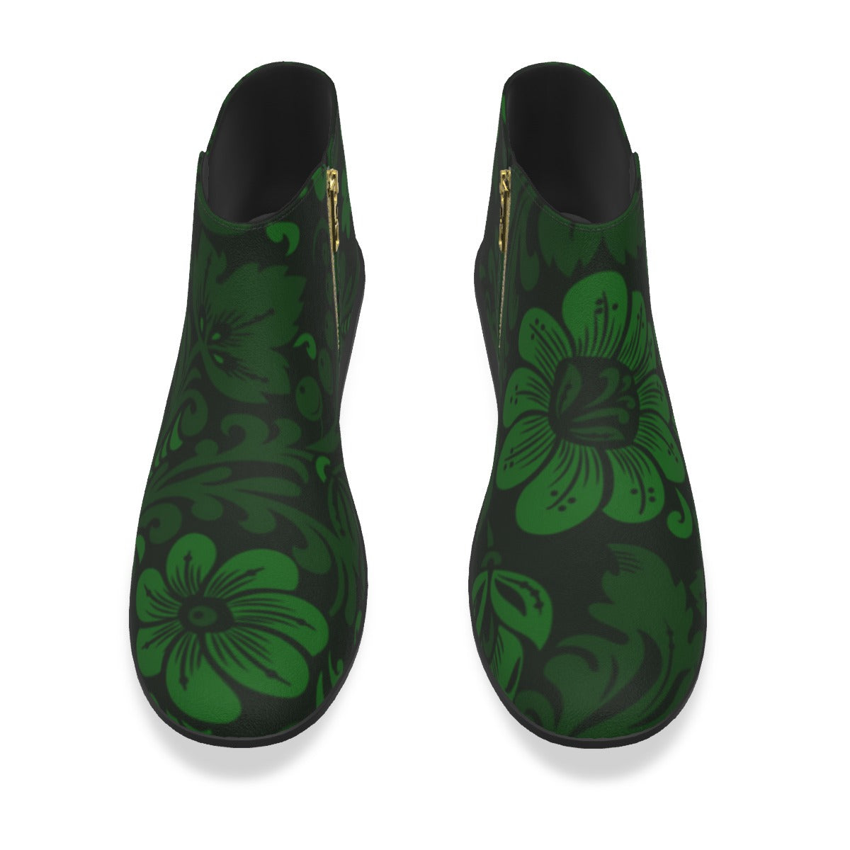 Green Flowers Men's Fashion Boots