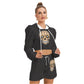 Sugar Skull Black Women's Mirco Fleece Hoodie And Shorts Set