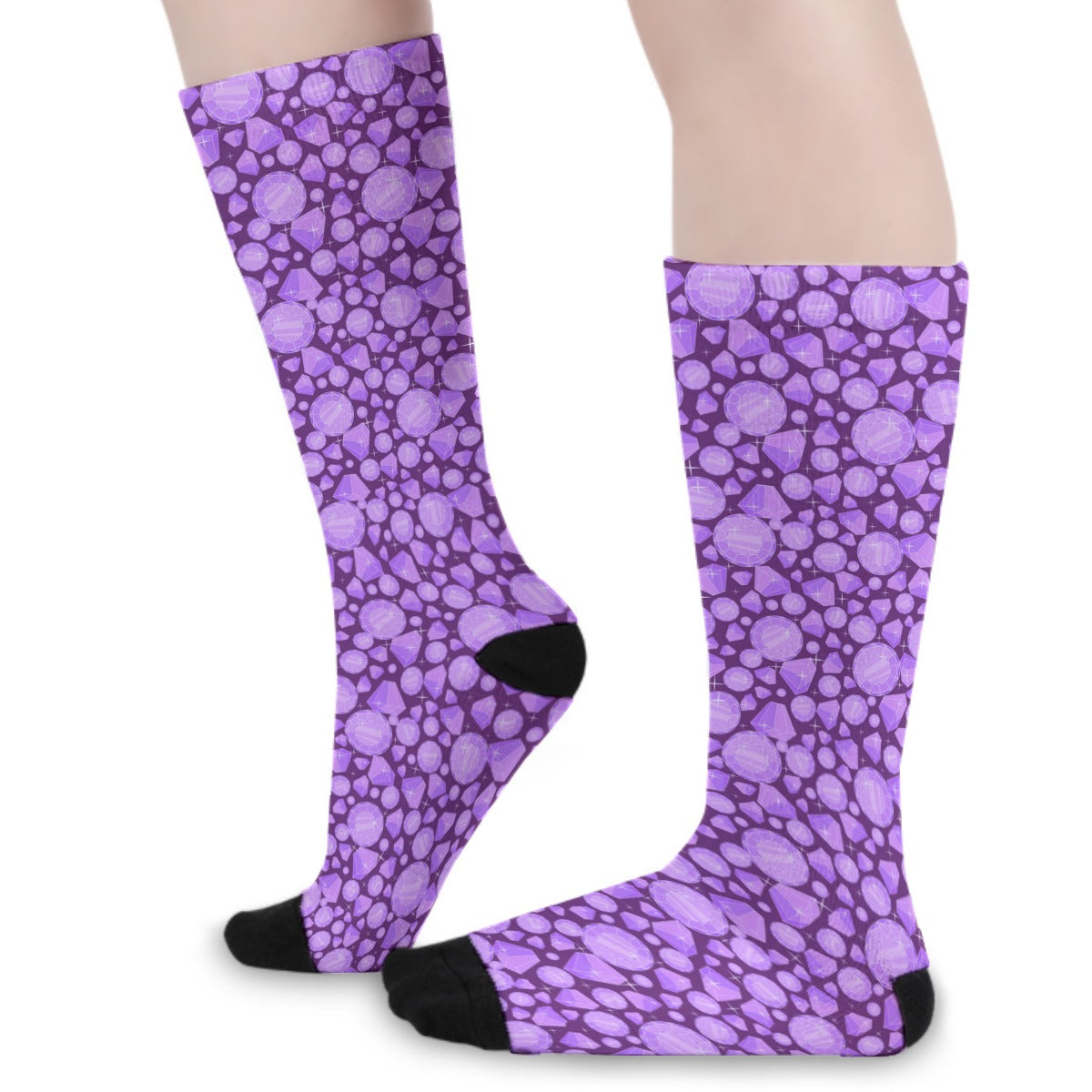 Purple Diamonds Long Socks