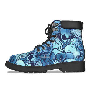 Graffiti Style Women's Short Boots