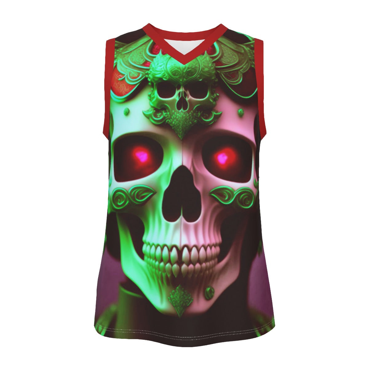 Skull King Men's V Neck Basketball Top