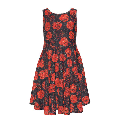 Cris'Sai's Pretty Little Flowers Kid's Sleeveless Vest Dress