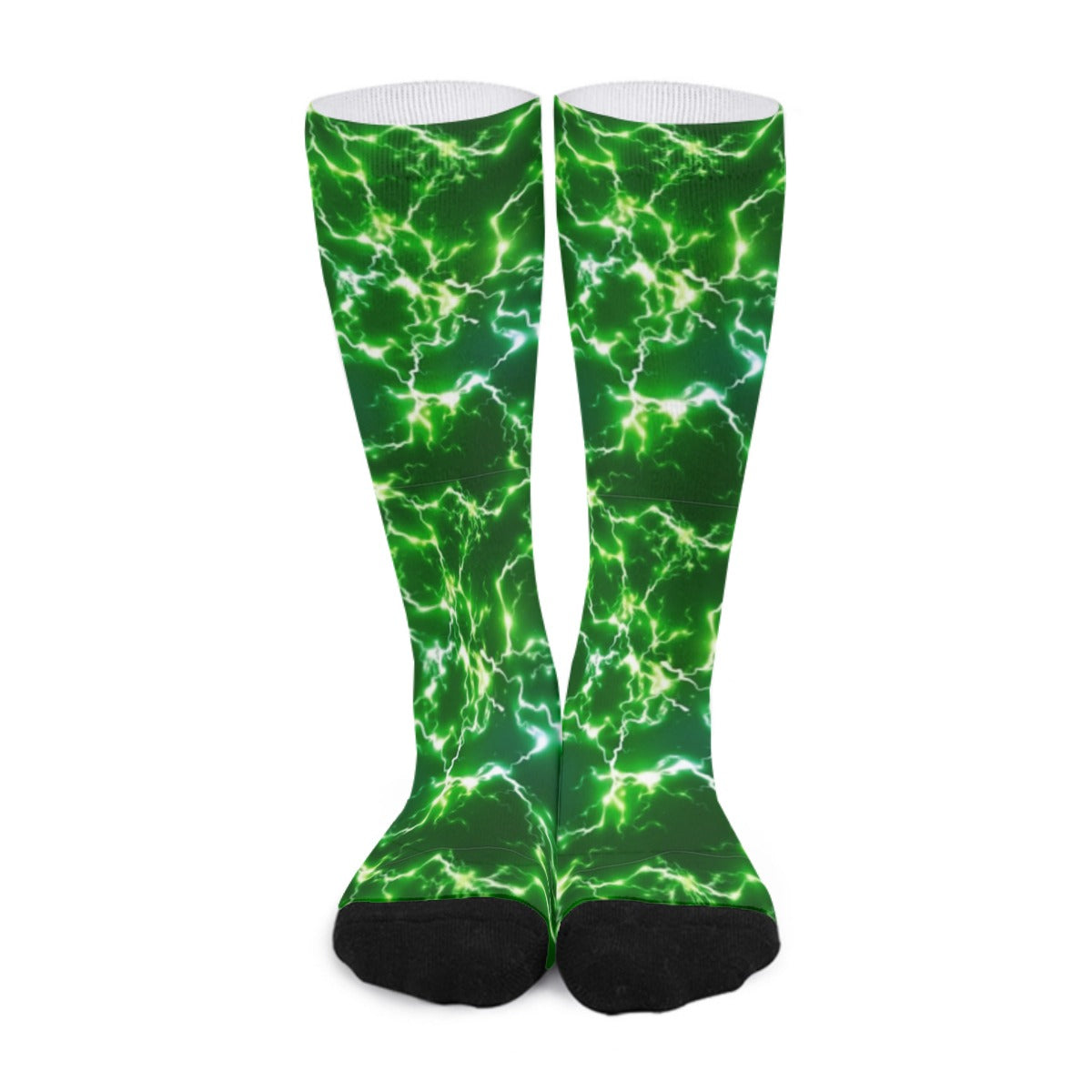 Green Lightning Strike Long Socks