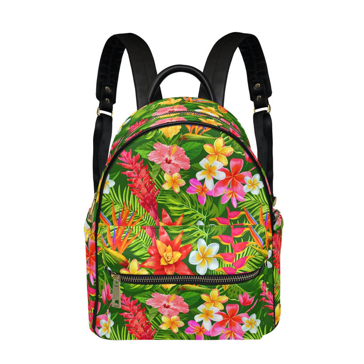 Tropical Flowers & Palm Leaves Small Size Backpack