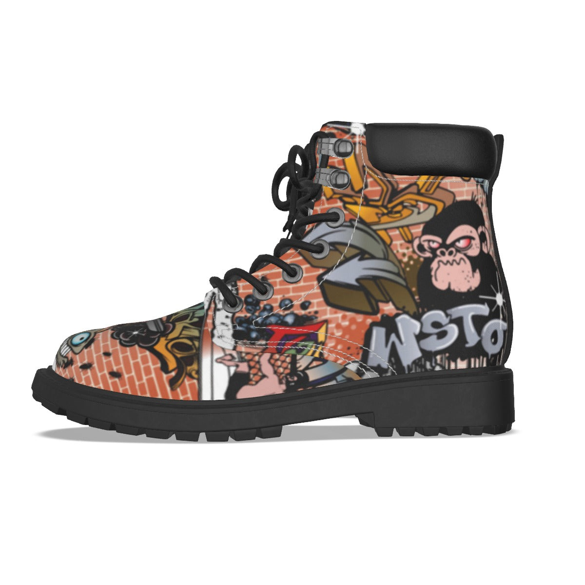 Graffiti Style Women's Short Boots