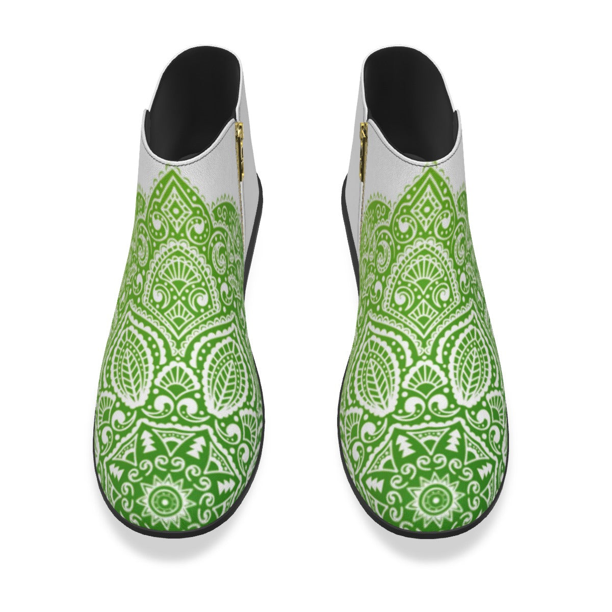 Beautiful Green Flower Men's Fashion Boots