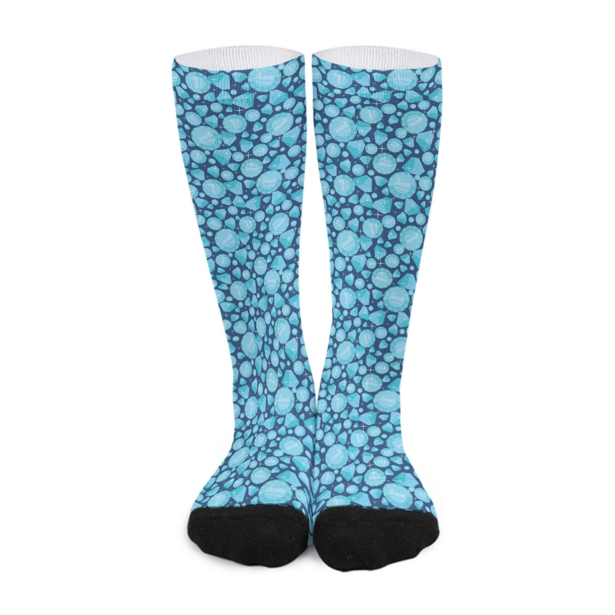 Blue Diamonds Long Socks