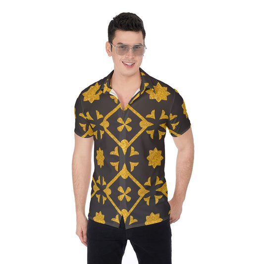 Black & Gold Royalty Made Men's Button Up