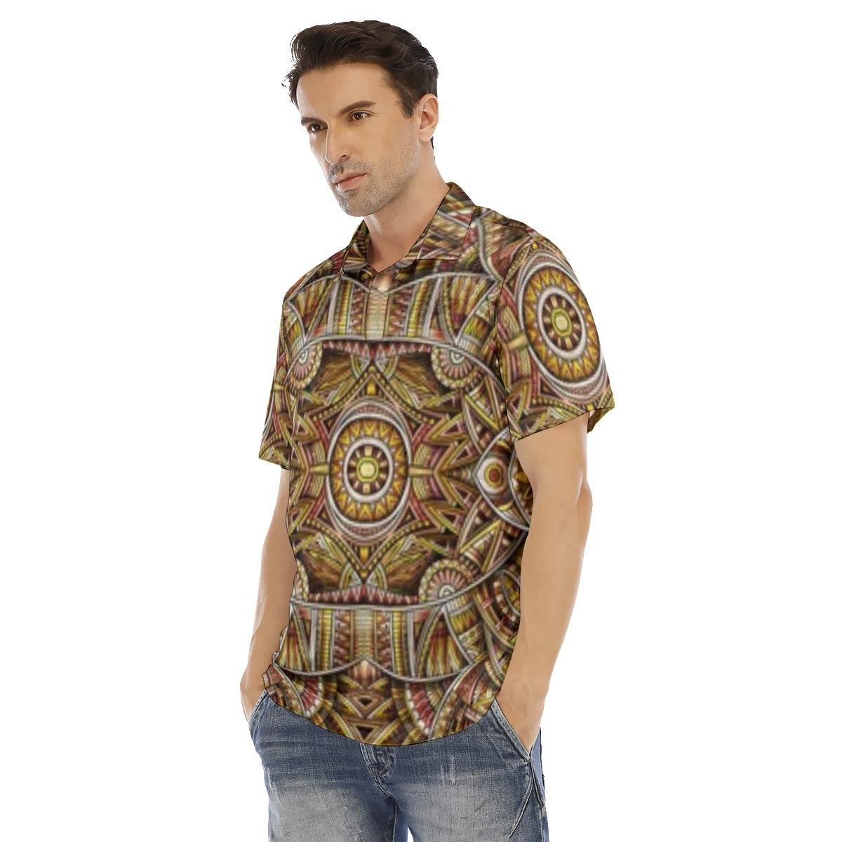 Abstract Ethnic Men's Polo Shirt | Velvet