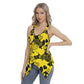 Yellow & Black Hearts Women's Skinny Sport Tank Top