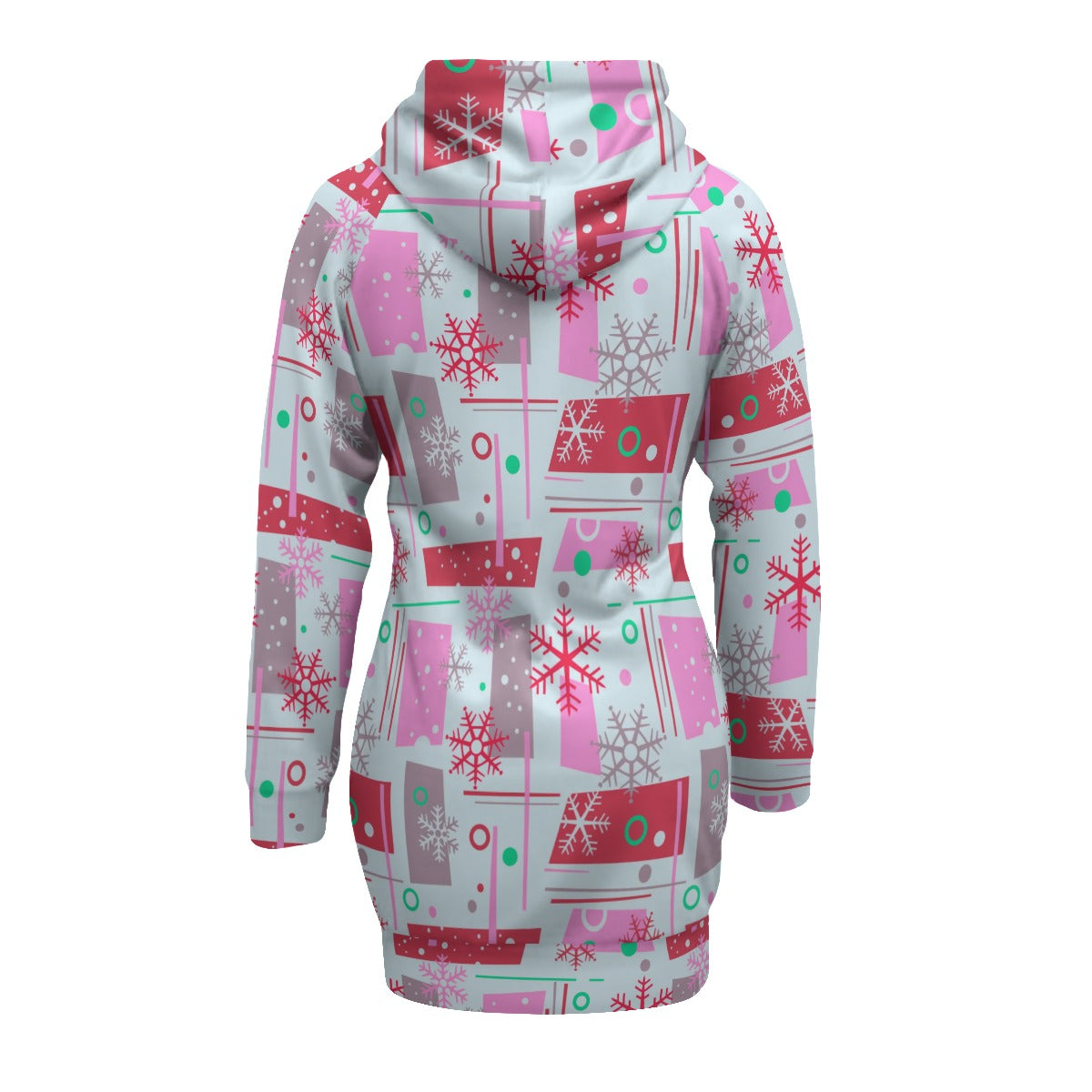 Abstract Snowflakes Women's Pullover Hoodie With Raglan Sleeve