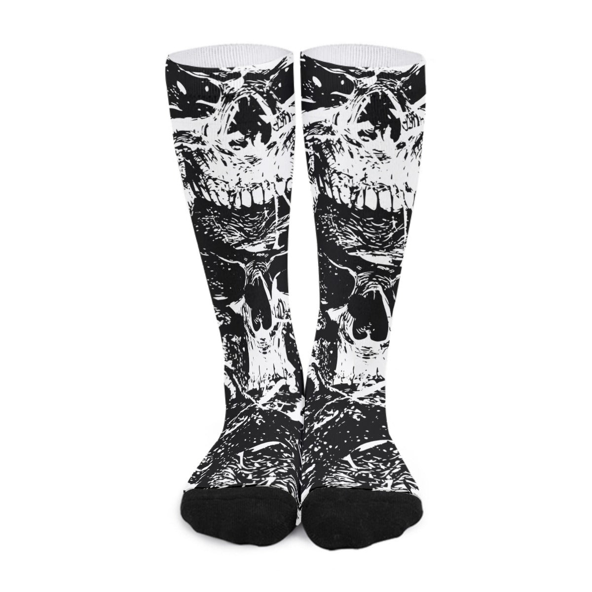 Black & White Skull Gang Long Socks