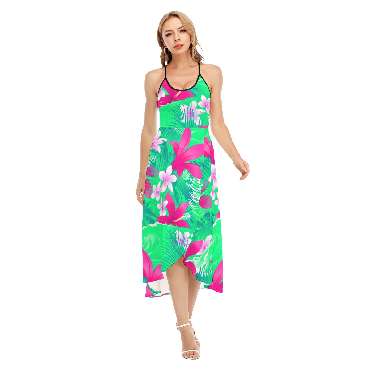 Tropical Hibiscus Flowers Cami Vest Top Dress