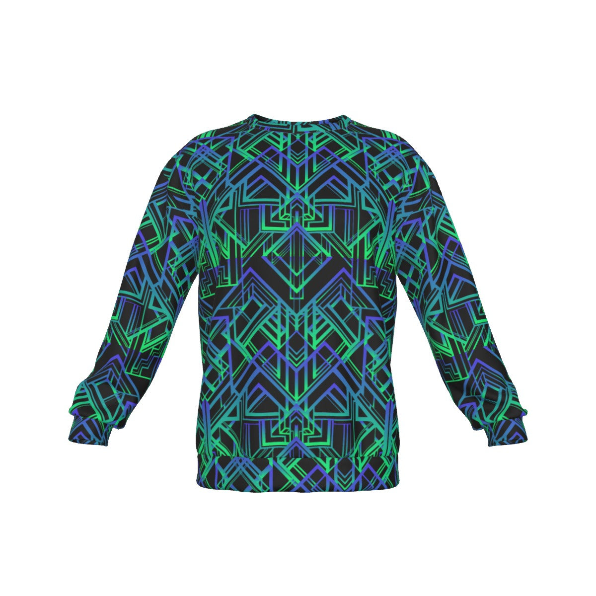 Colorful Abstract Geometric Men's Drop Shoulder Round Neck Long-Sleeved Sweatshirt