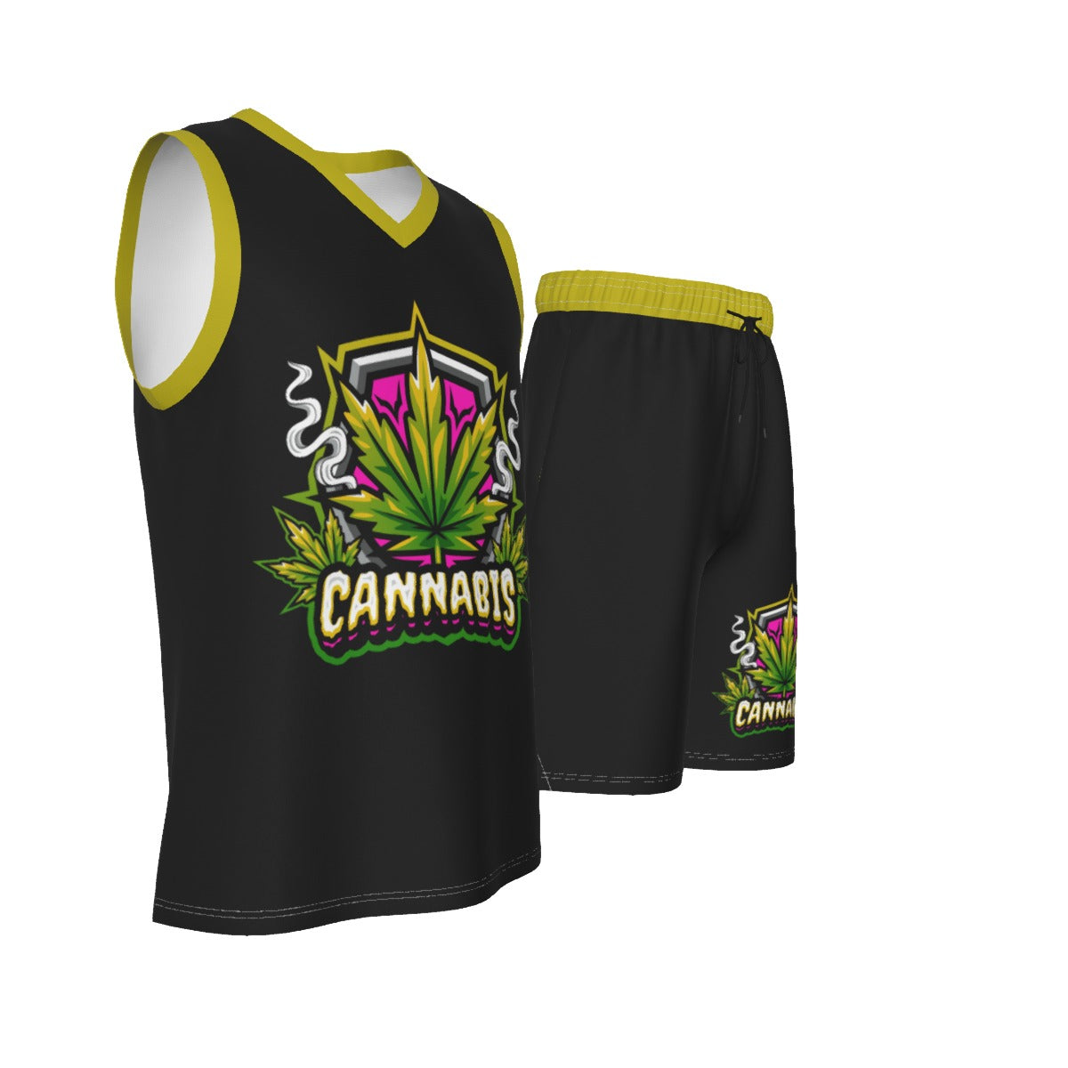 Stoners Only Cannabis Men's V Neck Basketball Suit