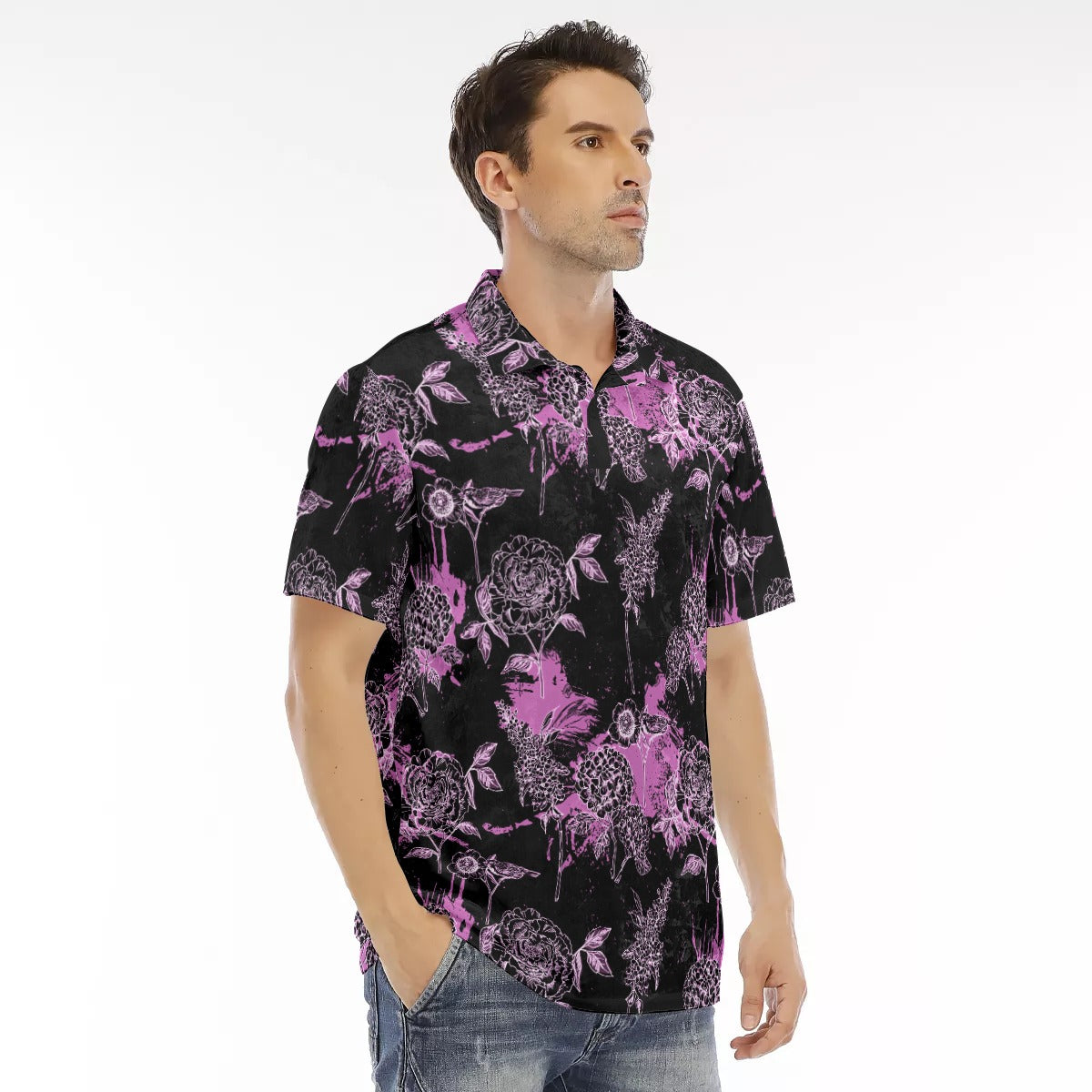 Cris'sai's Pretty Little Flowers Men's Polo Shirt