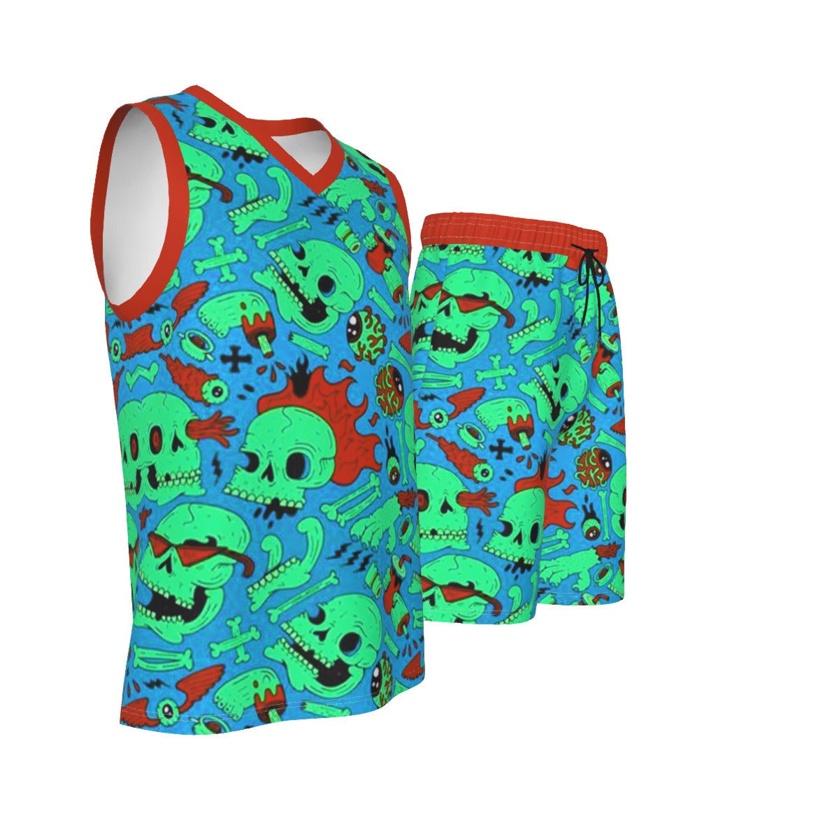 Men's Zombies V Neck Basketball Suit