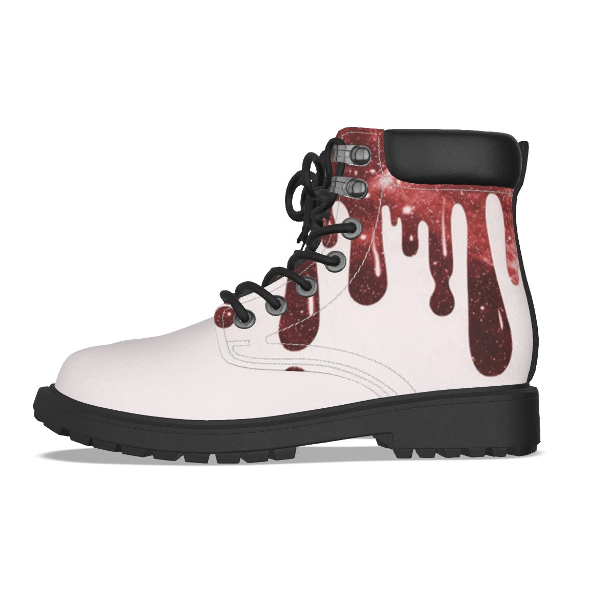 Drippy Red & White Men's Short Boots