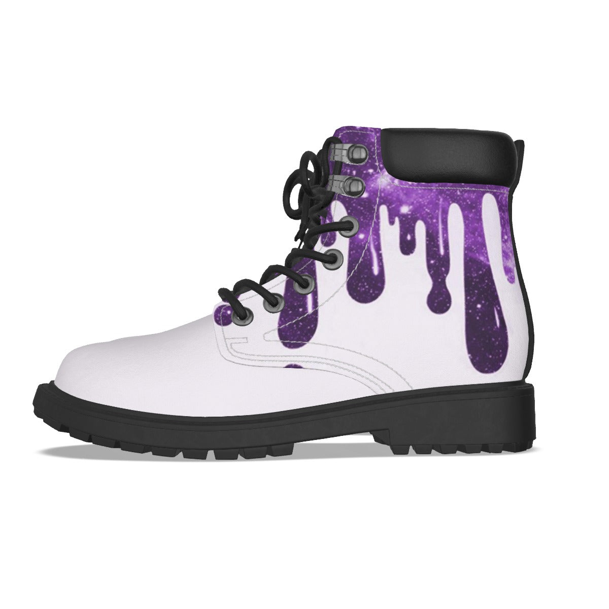 Drippy Purple & White Women's Short Boots