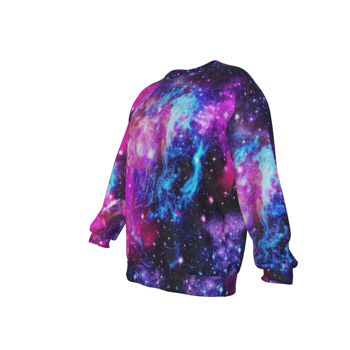 Men's Galaxy Drop Shoulder Round Neck Long-Sleeved Sweatshirt