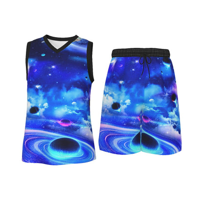 Outside Space Men's V Neck Basketball Suit