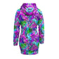 Women's Colorful Butterflies Pullover Hoodie With Raglan Sleeve