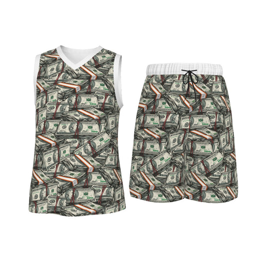 Get To The Money Men's V Neck Basketball Suit