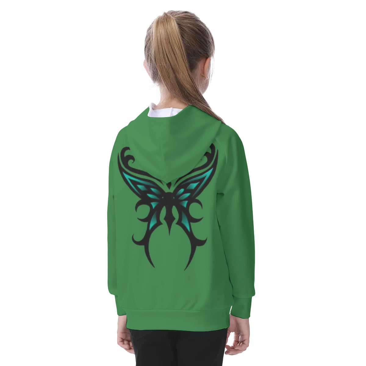 Butterfly Kid's Raglan Pullover Hoodie