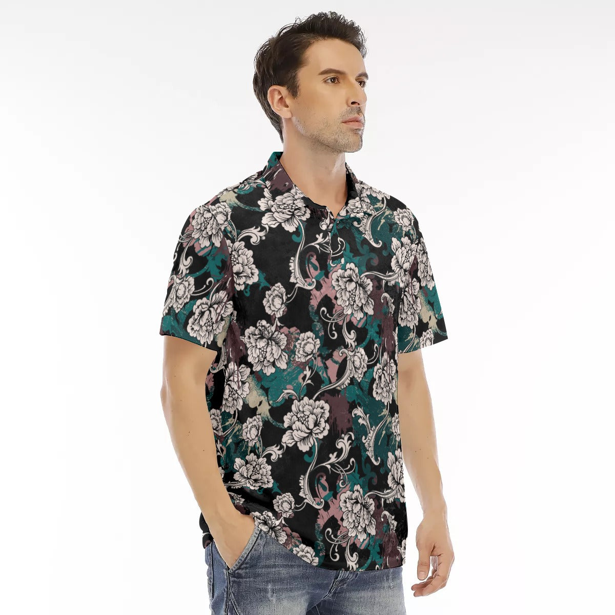 Cris'sai's Pretty Little Flowers Men's Polo Shirt