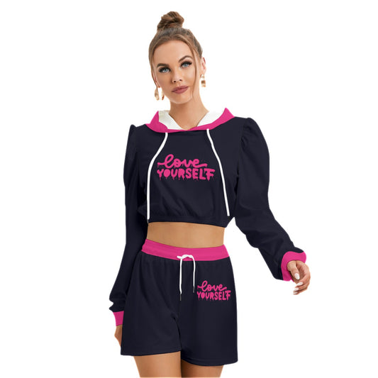 Love Yourself Women's Mirco Fleece Hoodie And Shorts Set