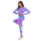 Colorful Abstract Women's Sport Set With Backless Top And Leggings