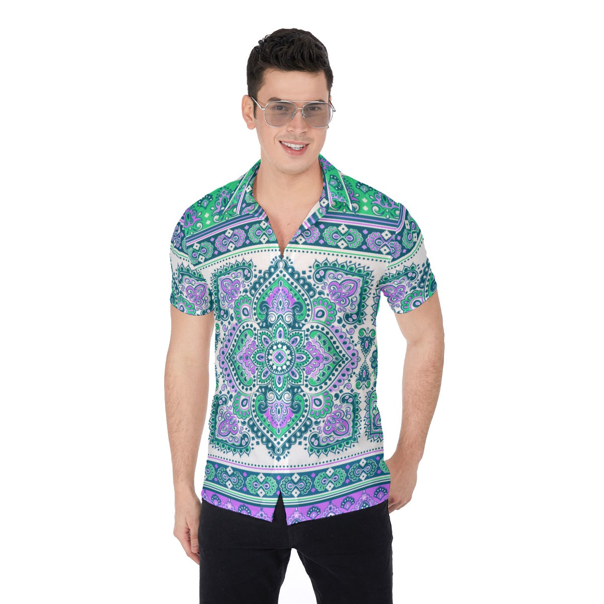 Bohemian Indian Style Men's Button Up