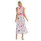 Beautiful Fashionable Roses Women's Wrap Hem Belted Halter Dress