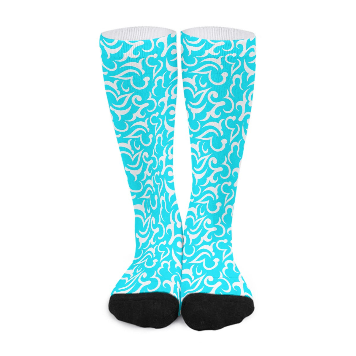 Royalty Made Teal & White Long Socks