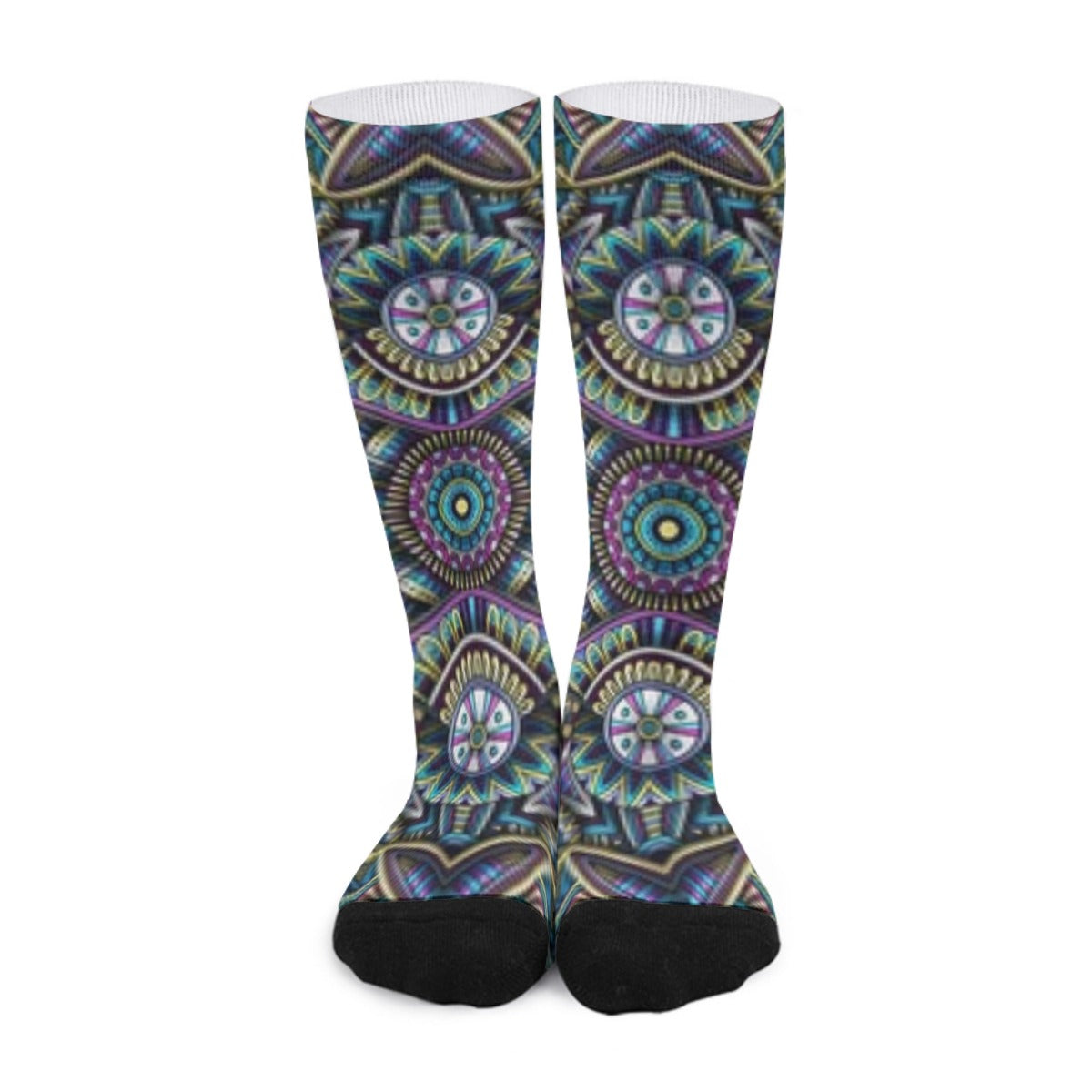 Abstract Ethnic Long Socks