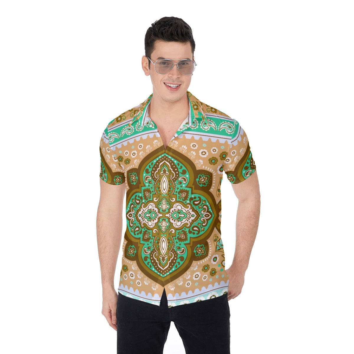 Bohemian Indian Style Men's Button Up