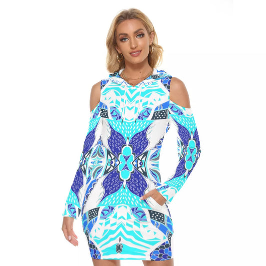 Beautiful Abstract Hooded Tight Dress