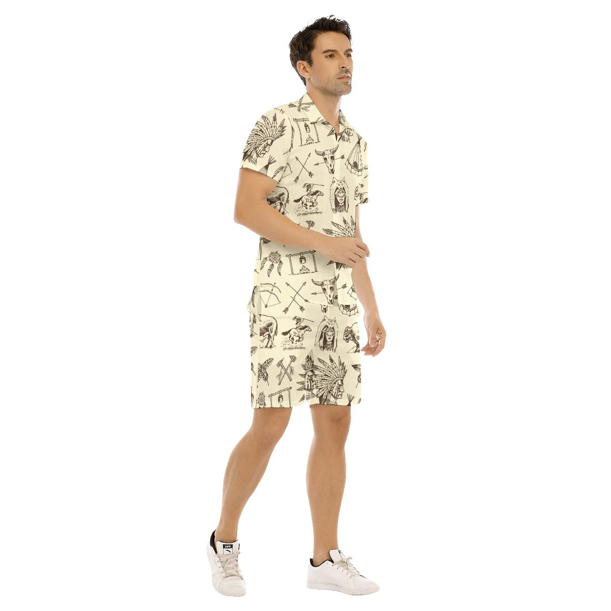 Men's Indian Tribal Short Sleeve Shirt Sets