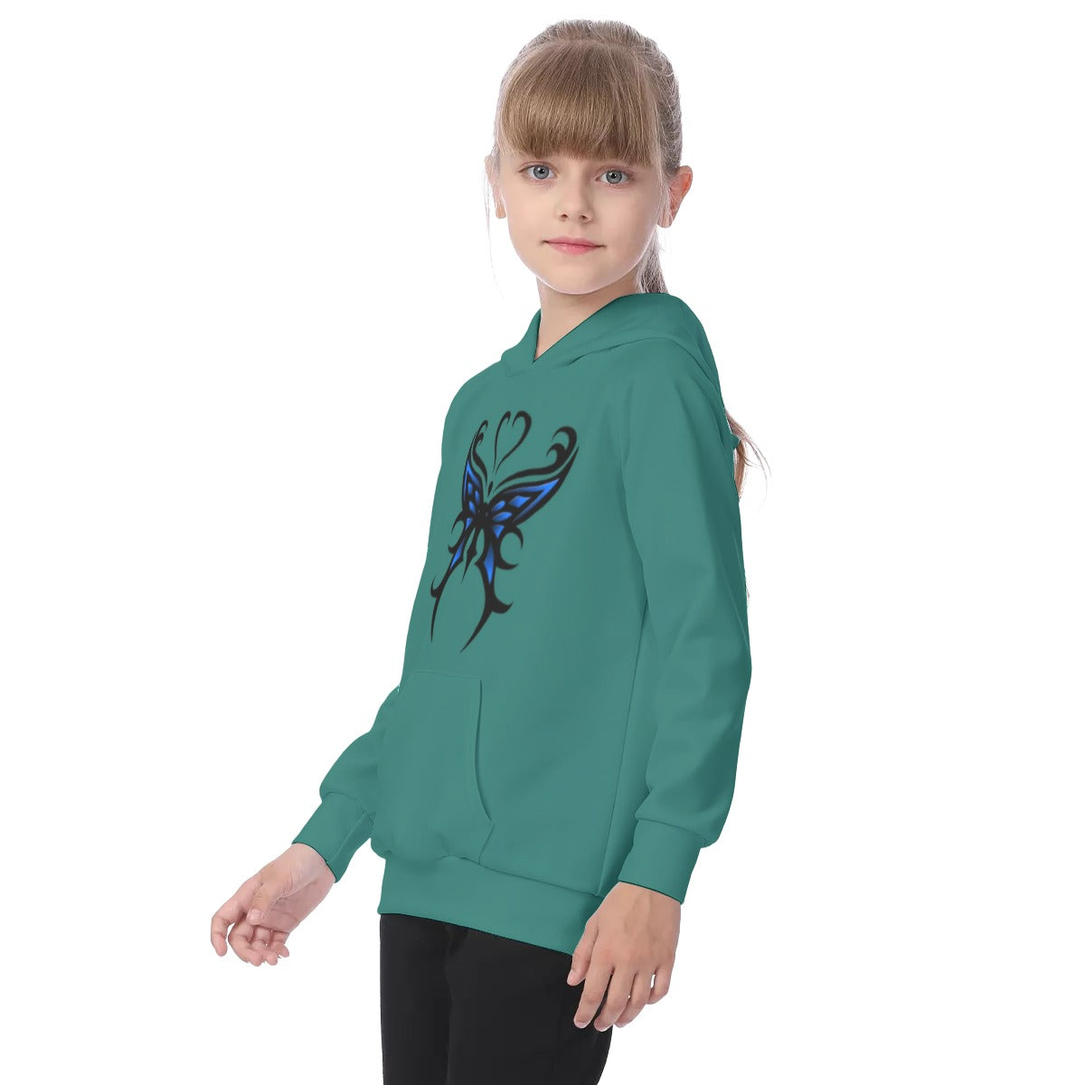 Butterfly Kid's Raglan Pullover Hoodie