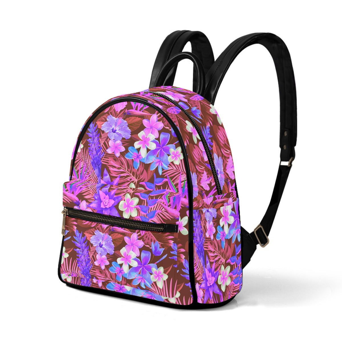 Tropical Flowers & Palm Leaves Small Size Backpack