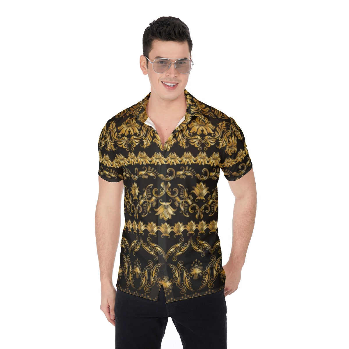 Royal Flowers Men's Button Up