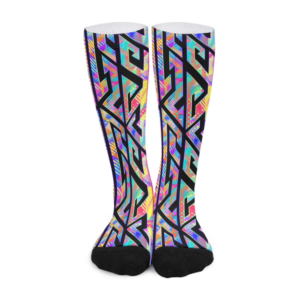 Rainbow Geometric Long Socks