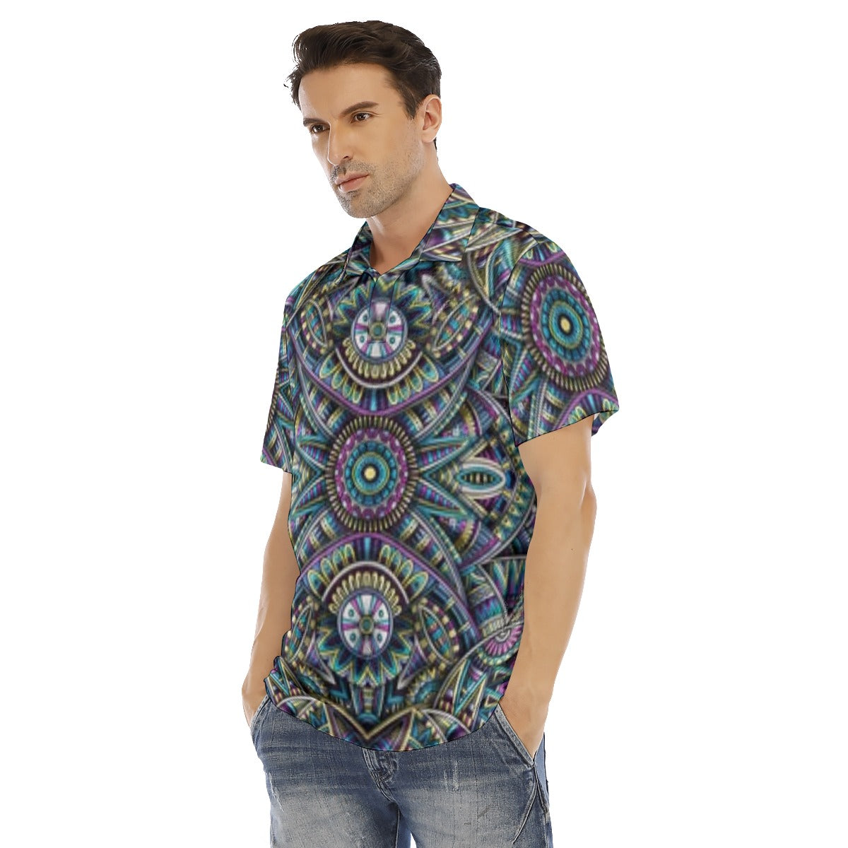 Abstract Ethnic Men's Polo Shirt | Velvet