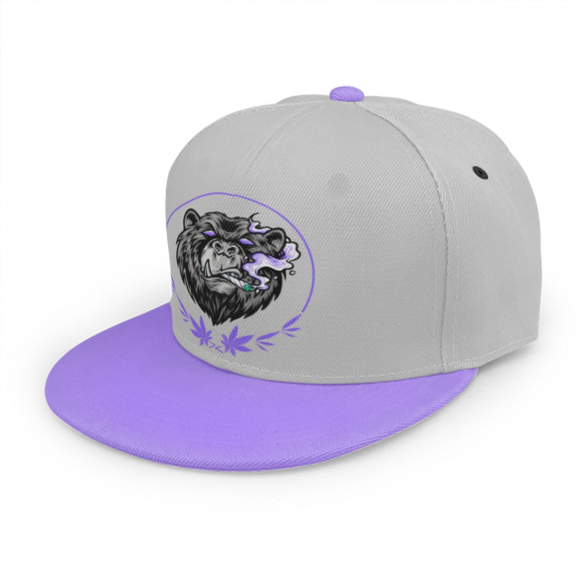 Stoners Only Purple & Grey Smoking Bear Snap Back