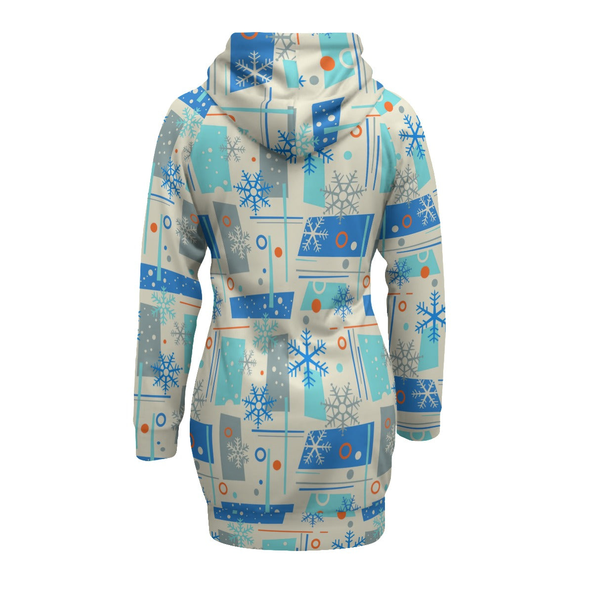 Abstract Snowflakes Women's Pullover Hoodie With Raglan Sleeve