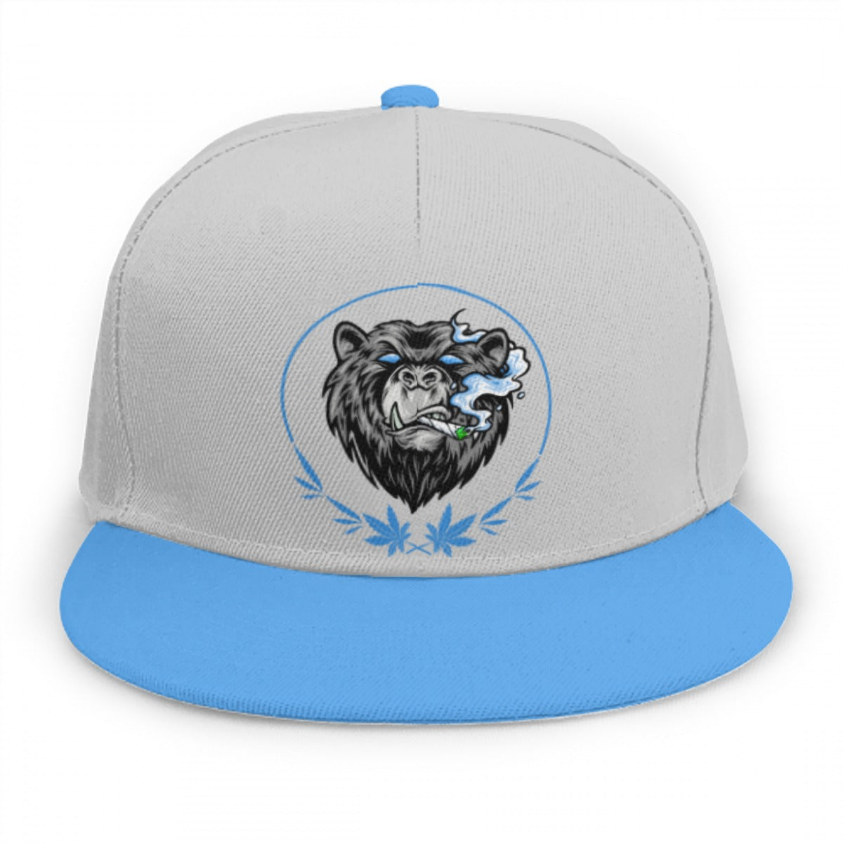 Stoners Only Blue & Grey Smoking Bear Snap Back