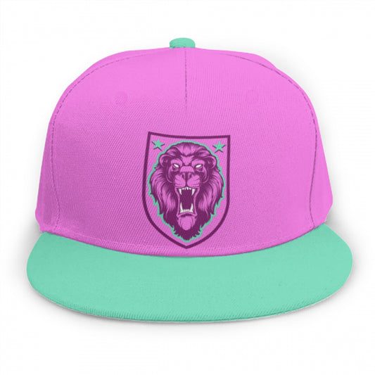 Pink & Teal Lion Shield Snap Back