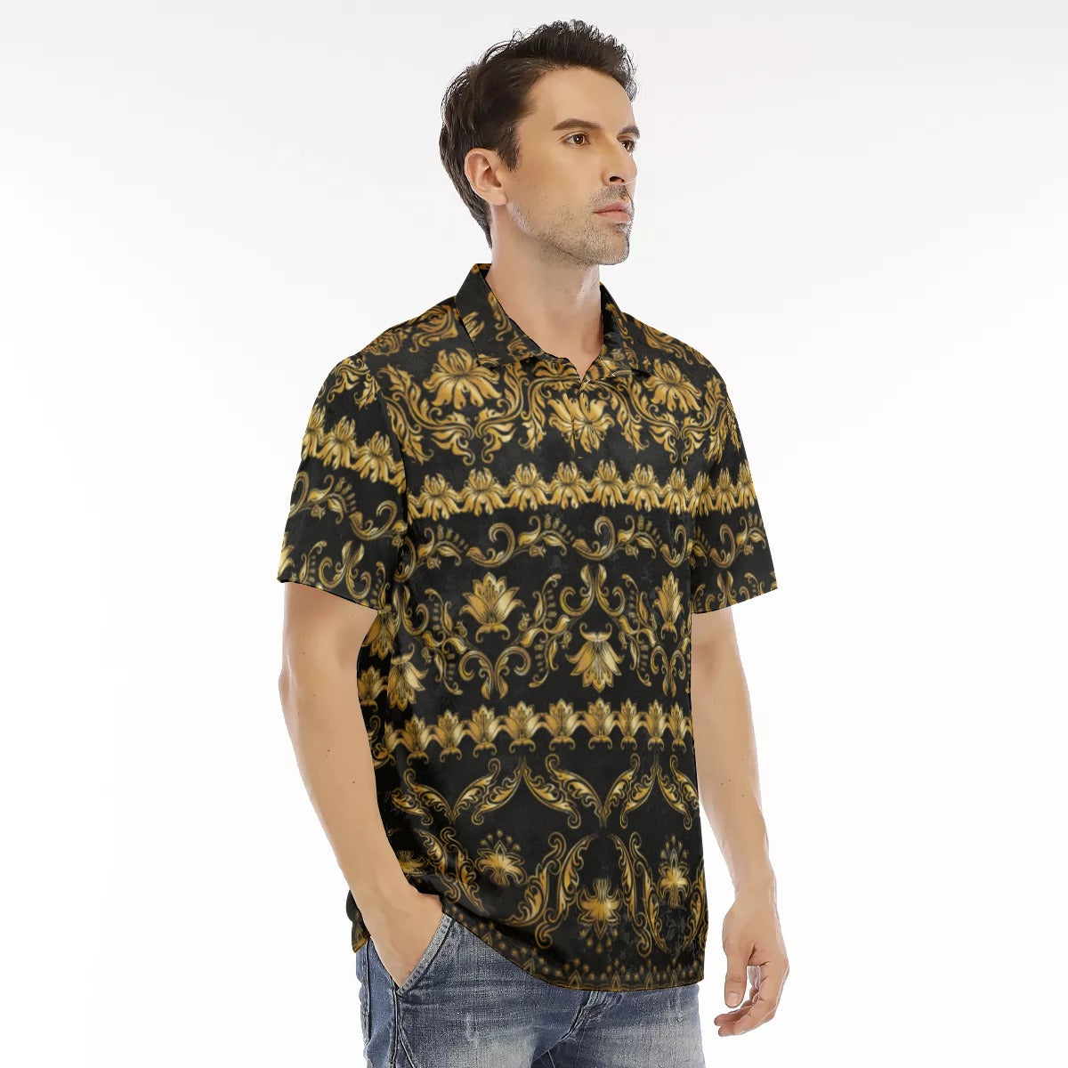 Royal Flowers Men's Polo Shirt